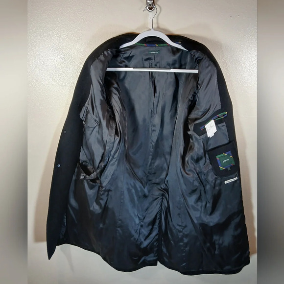 J crew Men's Westbourne topcoat in black size Medium - Picture 5 of 13